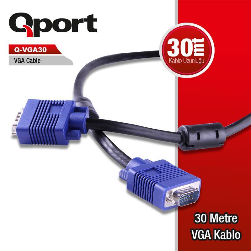 QPORT Q-VGA30 15PIN FITRELI 30MT VGA KABLO - 2